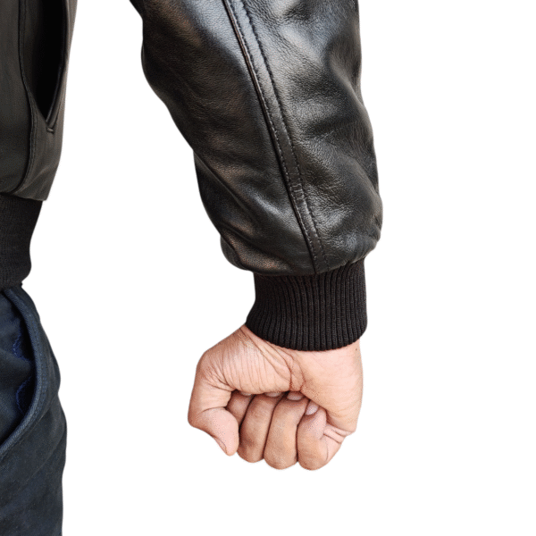Black Leather Bomber Jacket