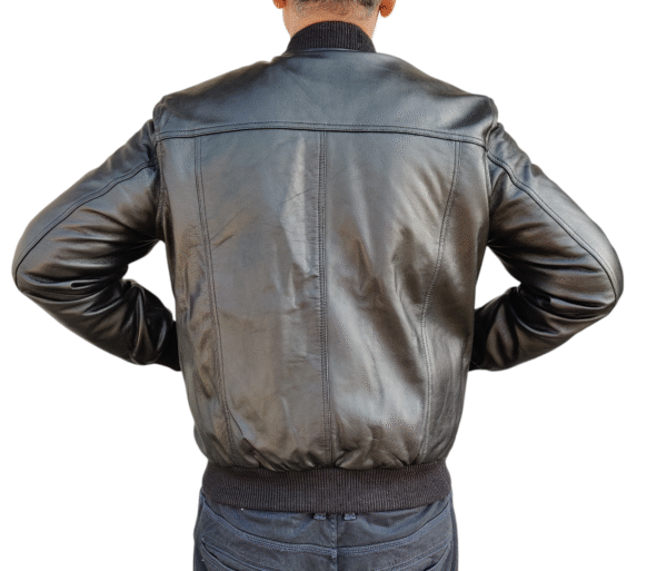 Black Leather Bomber Jacket