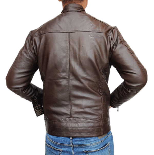Brown Lambskin biker Leather jacket