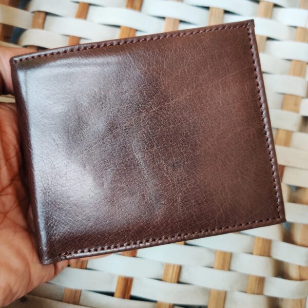 Men's Leather wallet Genuine Cowhide Leather HS-BZ4 Brown - Image 11