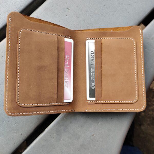 Handcrafted Crazy Horse Leather Bifold Wallet HS-W4 - Image 4