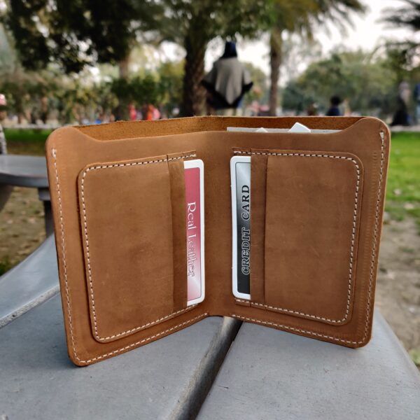Handcrafted Crazy Horse Leather Bifold Wallet HS-W4 - Image 2