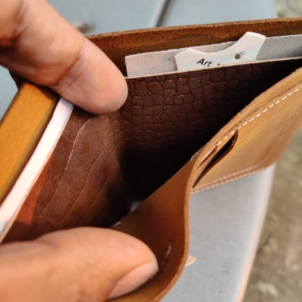Handcrafted Crazy Horse Leather Bifold Wallet HS-W4 - Image 3