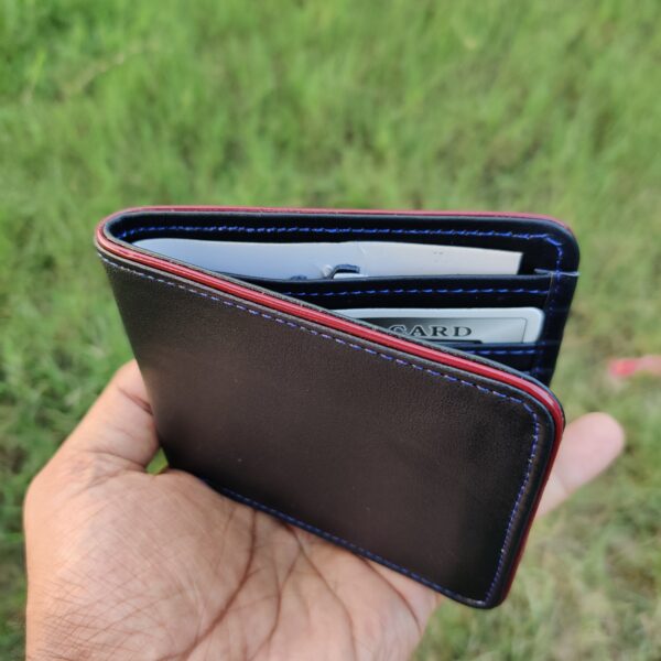 Men's Leather wallet Genuine Cowhide Leather HS-UP- Blue - Image 5